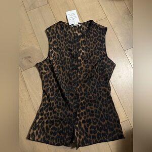 H&M Leopard Print Sleeveless Top - Brown and Black